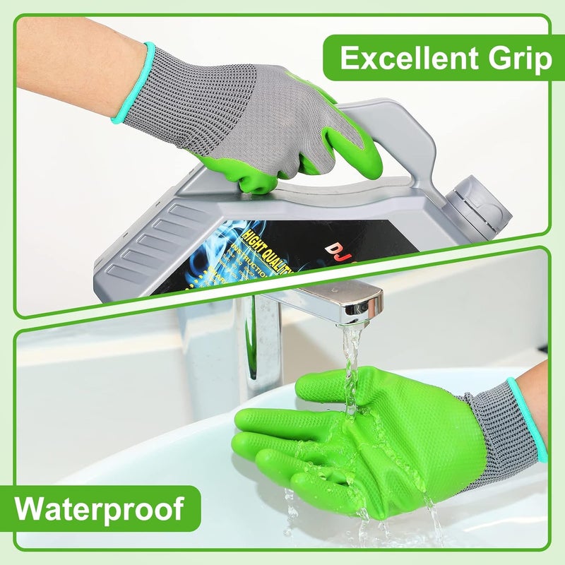 Jexine 50 Pairs Safety Gloves Men Garden Gloves for Men Women with Breathable Latex Coated and reliable Grip - Image 4