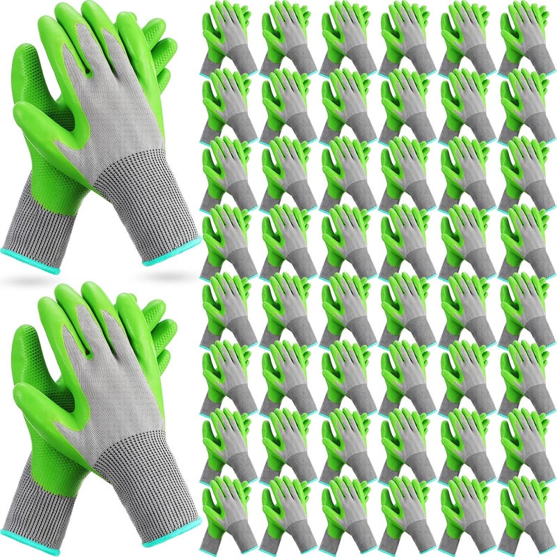 Jexine 50 Pairs Safety Gloves Men Garden Gloves for Men Women with Breathable Latex Coated and reliable Grip - Image 1