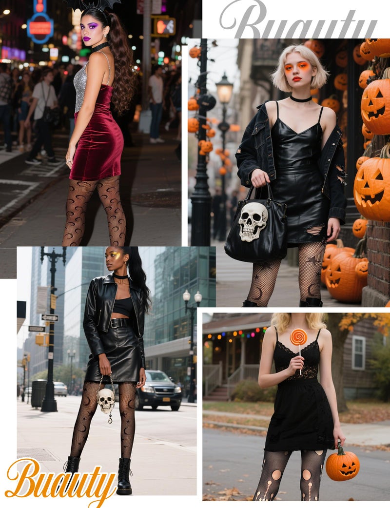Buauty Lace Patterned Fishnet Tights for Women Black Fishnets Leggings Lace Tights - Image 5