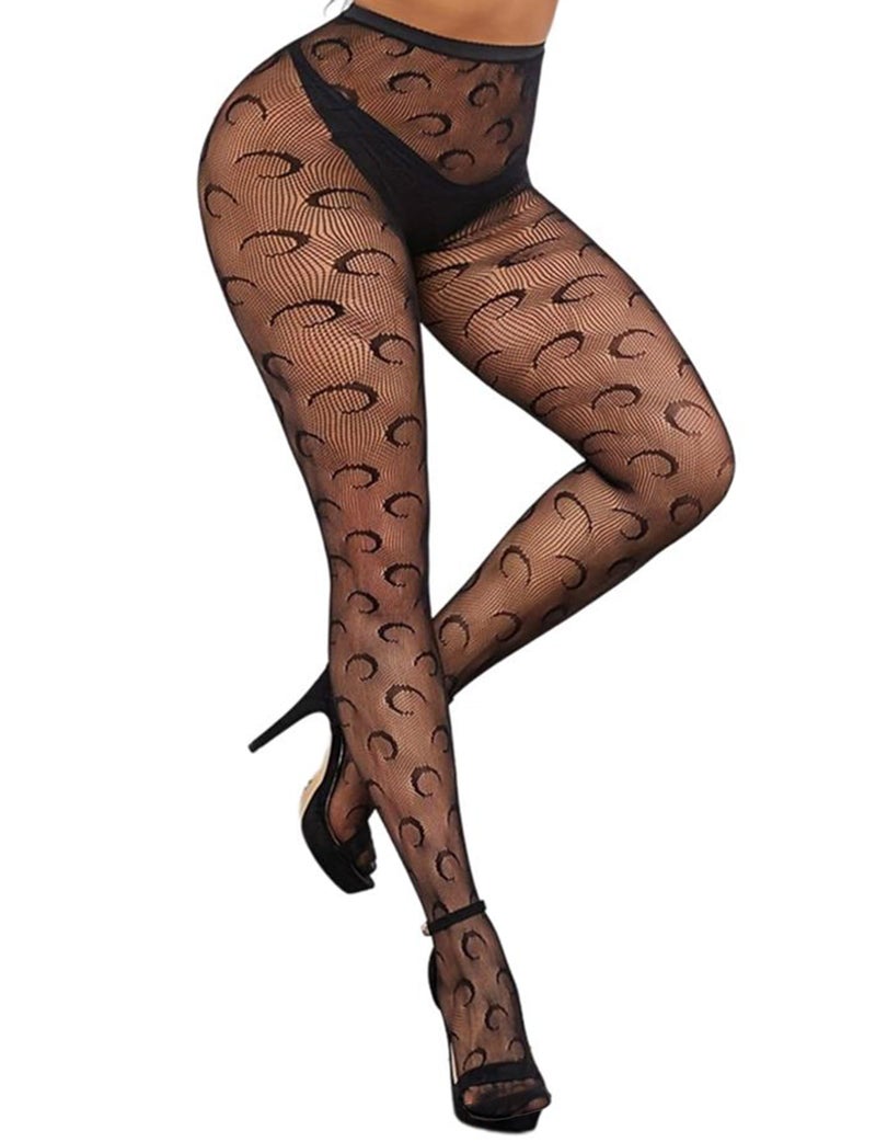 Buauty Lace Patterned Fishnet Tights for Women Black Fishnets Leggings Lace Tights - Image 4