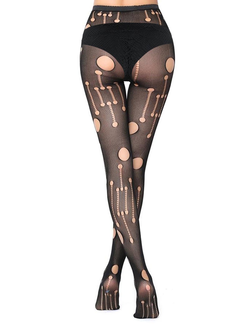 Buauty Lace Patterned Fishnet Tights for Women Black Fishnets Leggings Lace Tights - Image 3