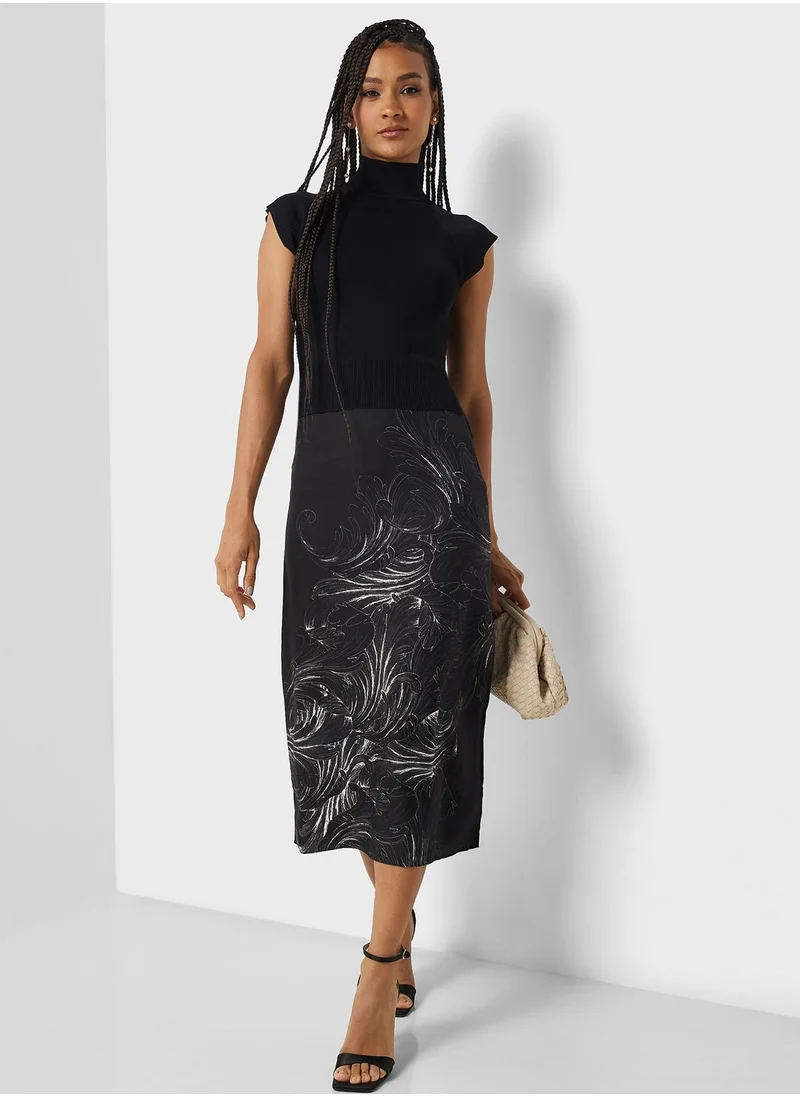 Ted Baker High Neck Printed Dress