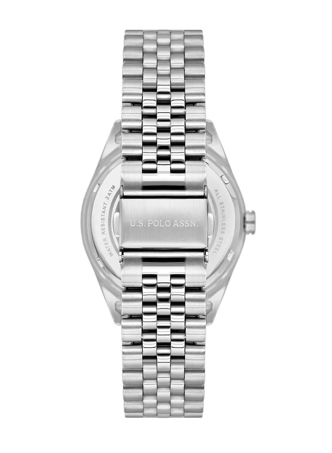 يو اس بولو اسن Fundamental 42mm Men's Analog Watch with Stainless Steel Bracelet