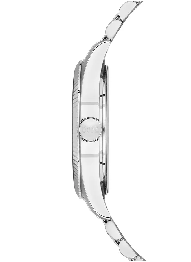 U.S. Polo Assn. U.S. Polo Assn. Fundamental 42mm Midnight Blue Dial Watch with White Markers and Stainless Steel Band - USPA1096-02, Timeless Elegance Meets Modern Functionality