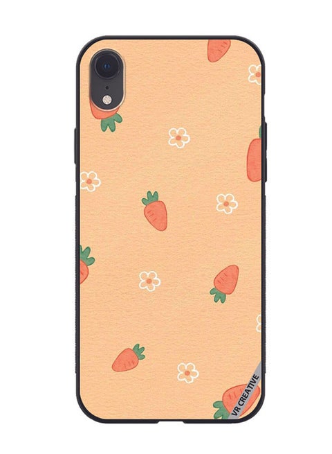 Protective Case Cover For Apple iPhone XR Carrot Design Multicolour