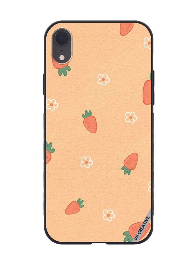 Protective Case Cover For Apple iPhone XR Carrot Design Multicolour