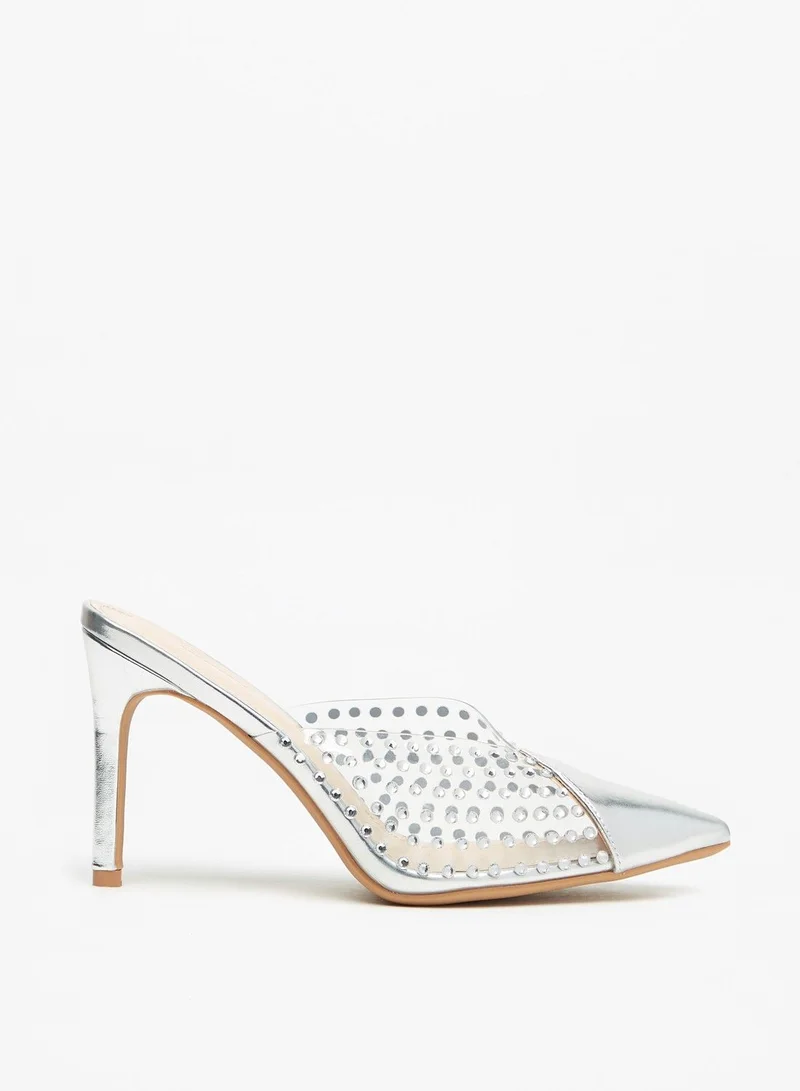 Flora Bella Studded Pointed Toe Slip On Stiletto Heels