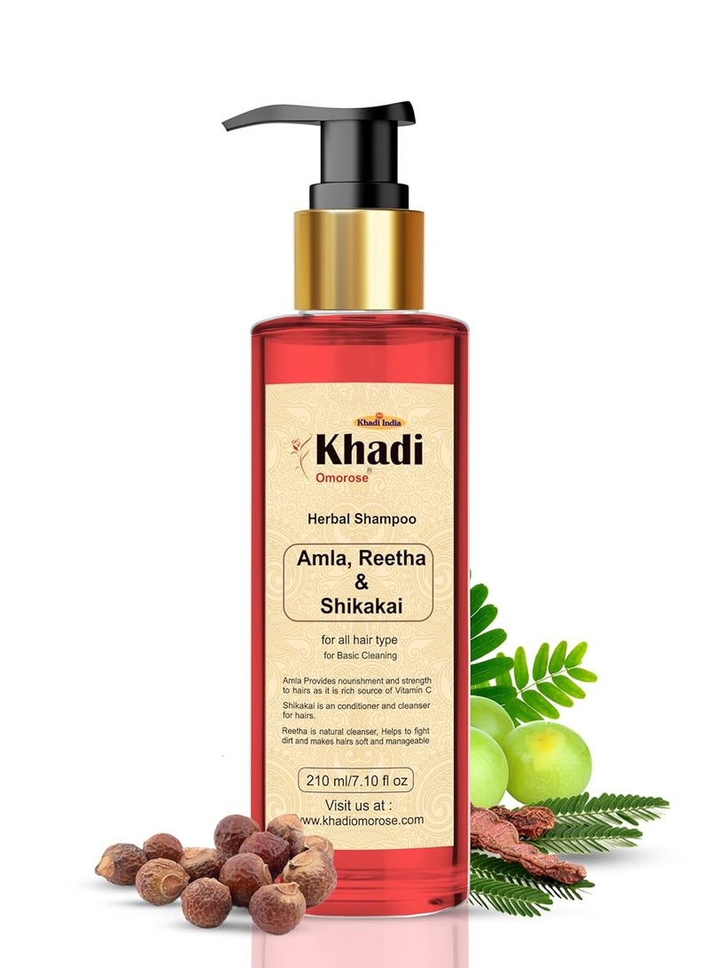 Khadi Omorose Herbal Amla and Reetha & Shikakai Shampoo,210ml - Image 1