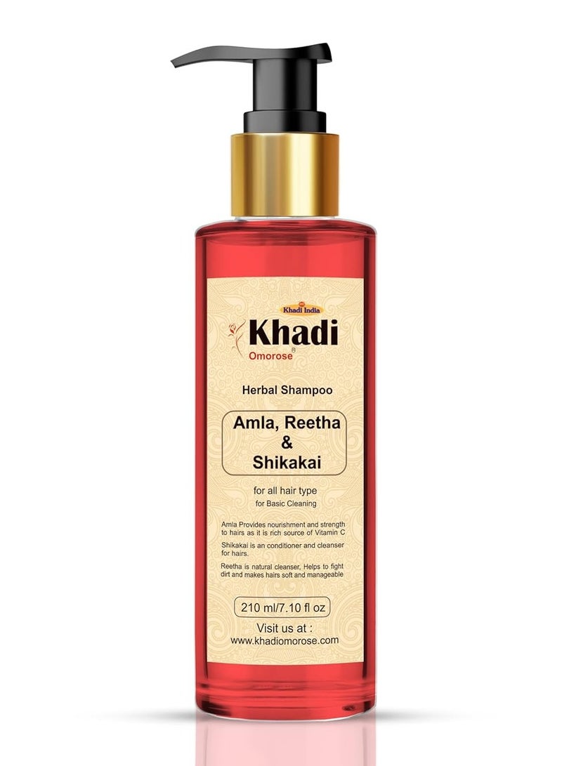 Khadi Omorose Herbal Amla and Reetha & Shikakai Shampoo,210ml - Image 2