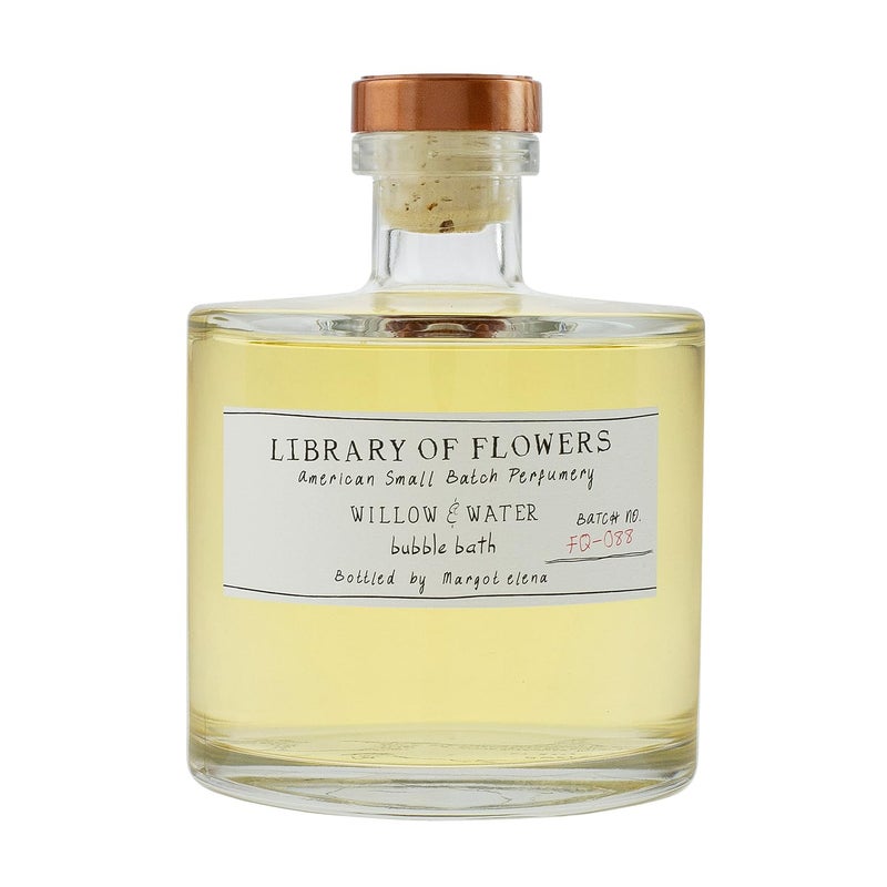 Library of Flowers Willow Water Bubble Bath 17 fl oz Cut Greens Flowering Lotus Watercress Relaxing Gentle Luxury Bubbling Soap Hydrating Deep Moisturizing Cocoa Butter Green Tea