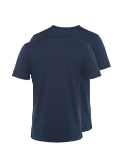 trendyol Navy Blue Basic Slim Fit 100% Cotton 2-Pack Crew Neck Short Sleeve T-Shirt TMNSS19BO0071  - Image 3