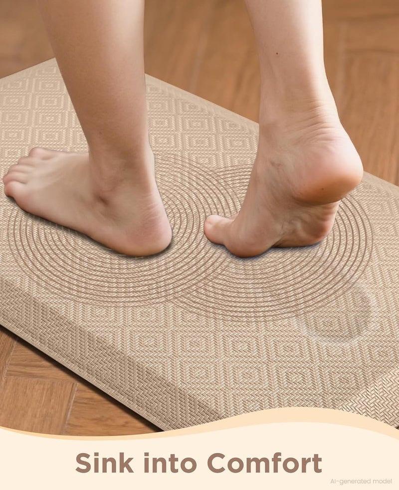 Ophanie Kitchen Mats for Floor, 3/4 Inch Thick, 20x39 Anti Fatigue Cushioned Mat with 99+ Pairs of Anti-Slip Bottom Ridges,Kitchen Rugs,Waterproof,Comfort Ergonomic Standing Mat for Office,Home,Sink - Image 2