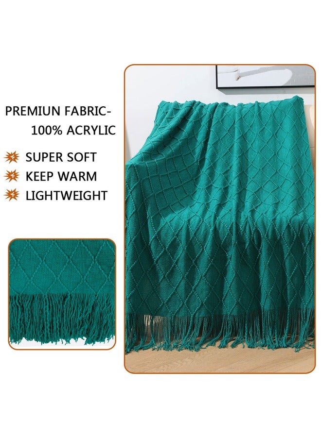 Textured Throw Blankets, Knitted Tassel Blankets, Super Soft Cozy Lightweight Decorative Throw Blankets for Couch , Bed, Sofa, Outdoor Throw Blanket All Seasons 127x180CM ﻿ - Image 2