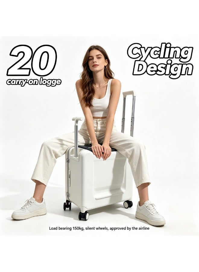20 Inch kids trolley luggage | Sit-On Suitcase for Children | PC Hard Shell | TSA Lock | A children's luggage case suitable for cycling while traveling - Image 1