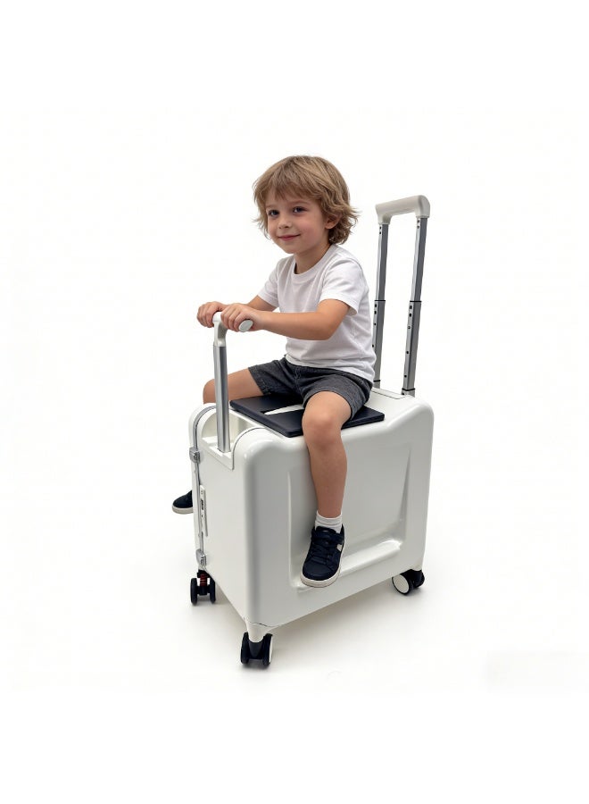 20 Inch kids trolley luggage | Sit-On Suitcase for Children | PC Hard Shell | TSA Lock | A children's luggage case suitable for cycling while traveling - Image 3