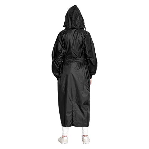 Zacharias Women's Semi Nylon Waterproof Raincoat (Black_Pack of 1) (XXX-Large) - Image 5