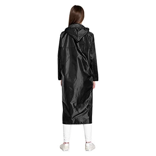 Zacharias Women's Semi Nylon Waterproof Raincoat (Black_Pack of 1) (XXX-Large) - Image 2