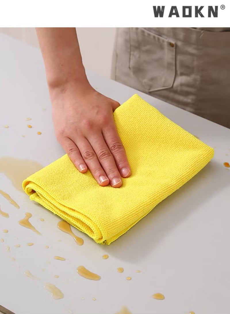 WAOKN 7pcs Microfiber Cloth 30x30cm Lint & Streak Free Multipurpose Cloths Automotive Microfibre Towels Highly Absorbent Reusable for Car Bike Cleaning Polishing Washing & Detailing Home Clean Tool Grey - Image 2