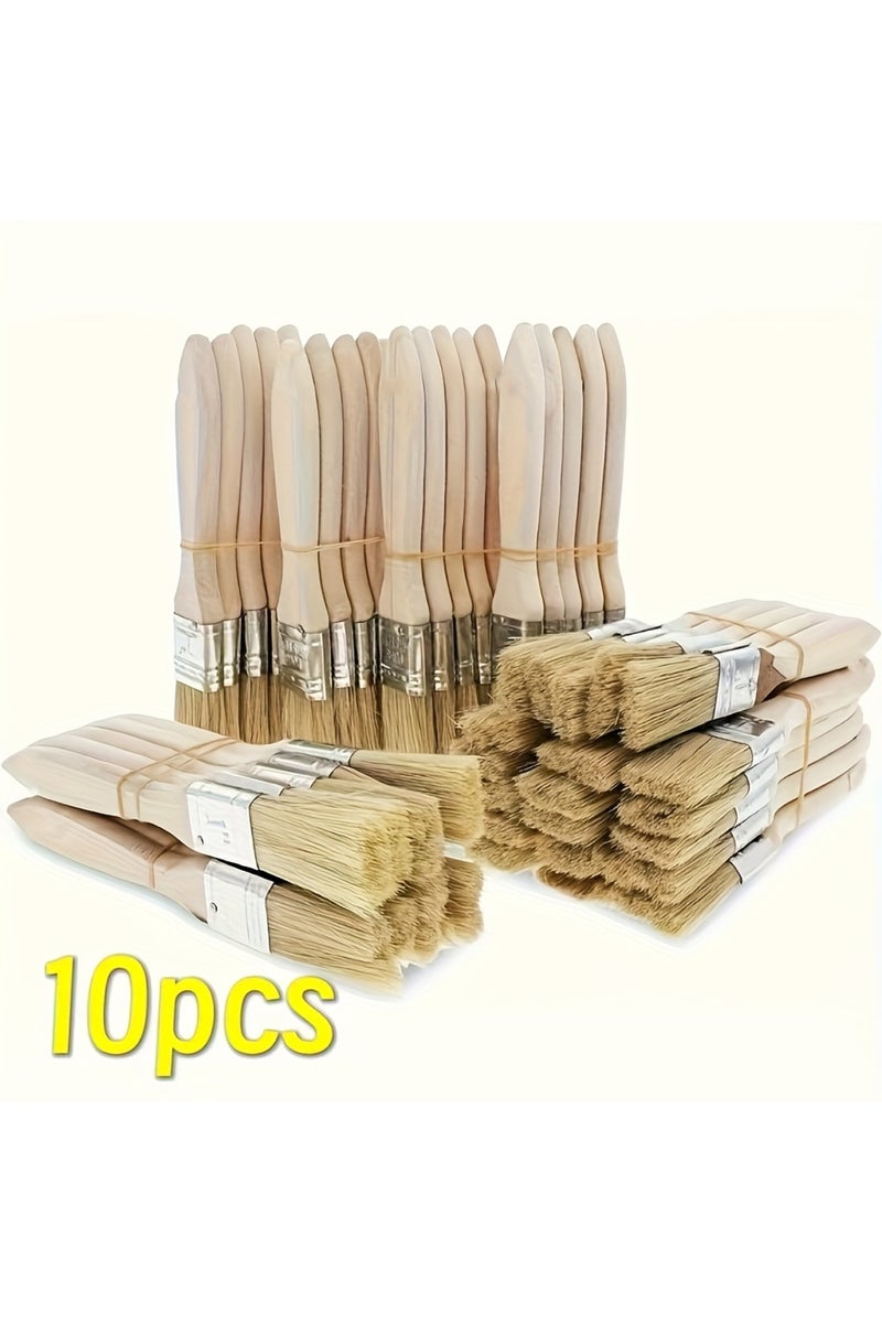 erorex 10pcs Light yellow 10 pig mane brushes, suitable for art, handicrafts, plastering, painting, glue a