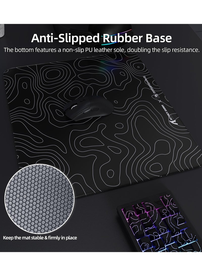 Attack Shark CM05 Glass Gaming Mousepad, Contour Nano-Micro-Etched Texture, Smooth Glass Surface, High Accuracy, Fast-Moving, Anti-Scratch, PU Leather Super Non-Slip Base,Large Size(450×400mm - Image 5