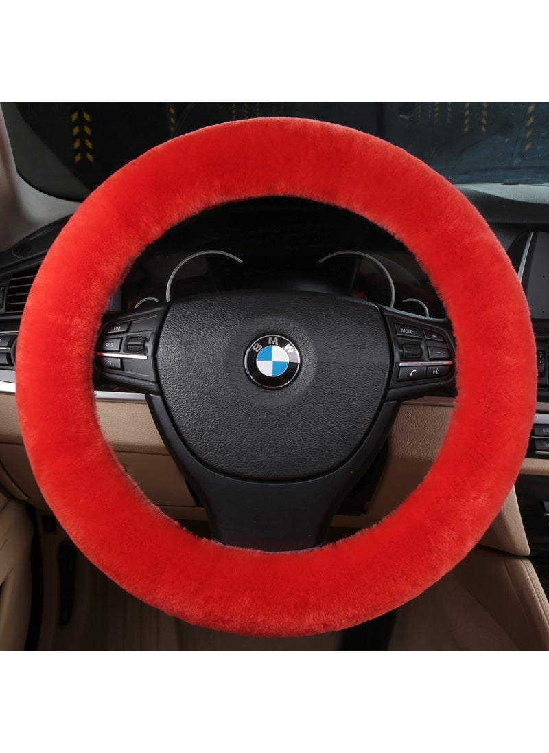 Loquat Winter Short Wool Steering Wheel Cover Light purple - Image 2