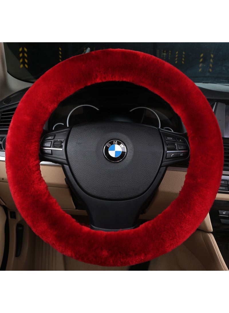 Loquat Winter Short Wool Steering Wheel Cover Light purple - Image 4
