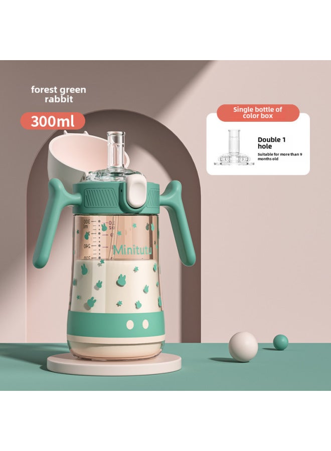 ميني توت - كوب أطفال واسع الفوهة من مادة PPSU، حساس للحرارة، مقاوم للسقوط، مقاوم لدرجات الحرارة العالية، مزود بقشة شرب، كوب ماء للشرب