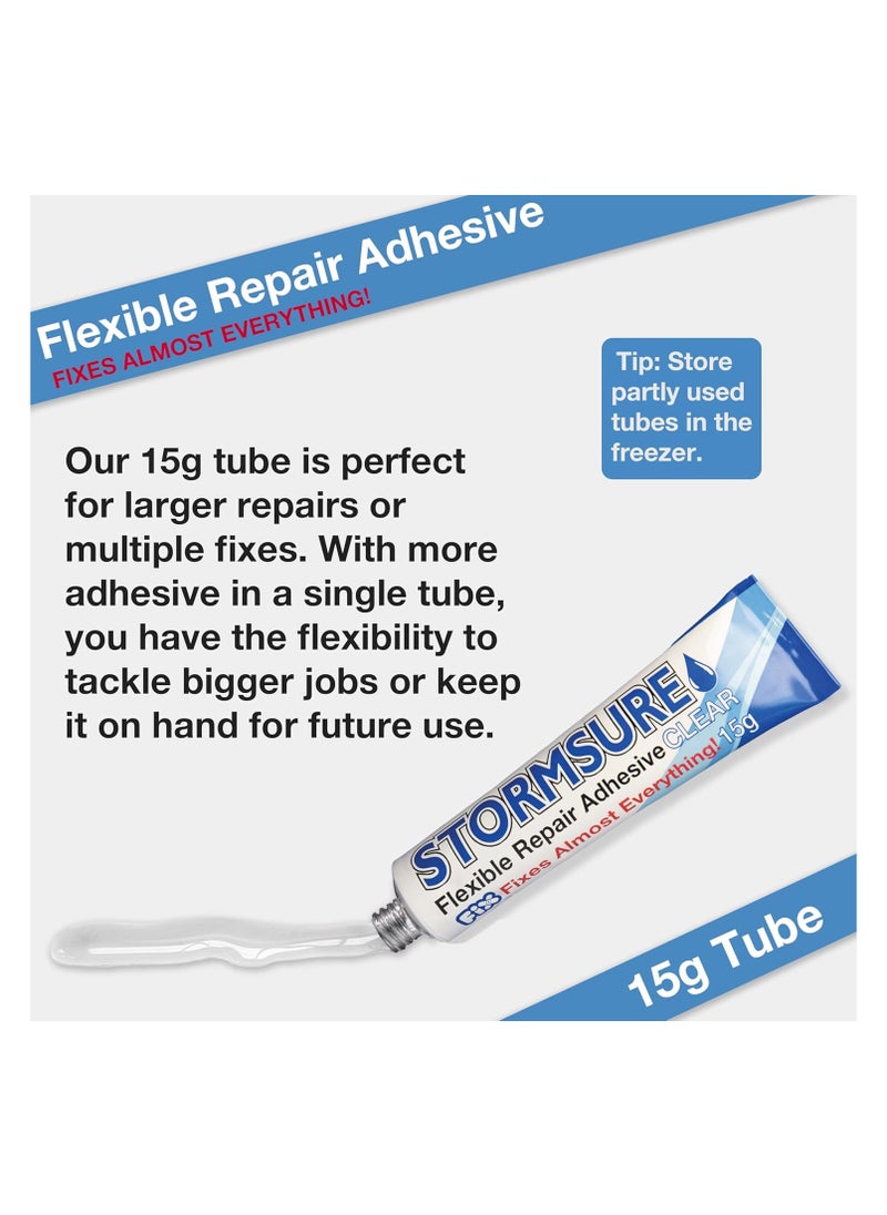 Stormsure - Stormsure Flexible Repair Adhesive 15g Tube – Heavy Duty Waterproof Adhesive, All-Purpose, Ultra-Durable, High Strength & Temperature Resistant - Image 1