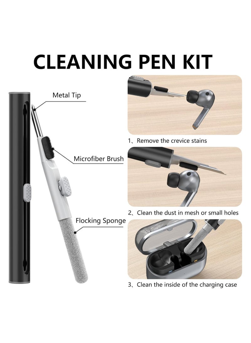 DKNG Compatible with Samsung Galaxy Buds3/ 3Pro /FE silicone earphone sleeve with cleaning brush and carabiner for wireless charging (grey) - Image 2