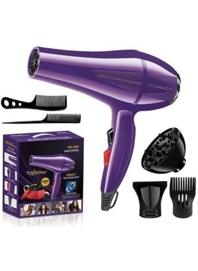 Home Gold HG-684 4000W Hair Dryer with Superior Drying Performance, Multiple Settings, and Overheat Protection - Image 1