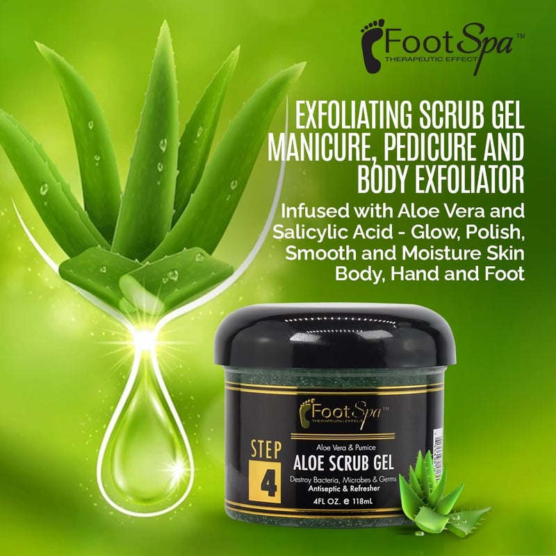 footspa FOOT SPA - Exfoliating Scrub Gel, 4 Oz - Manicure, Pedicure and Body Exfoliator Infused with Aloe Vera and Salicylic Acid - Glow, Polish, Smooth and Moisture Skin - Body, Hand and Foot - Image 2