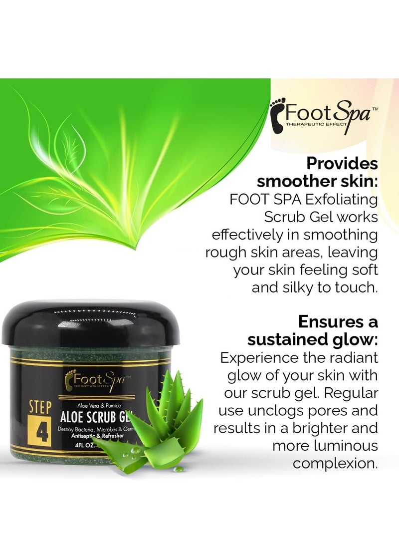 footspa - FOOT SPA - Exfoliating Scrub Gel, 4 Oz - Manicure, Pedicure and Body Exfoliator Infused with Aloe Vera and Salicylic Acid - Glow, Polish, Smooth and Moisture Skin - Body, Hand and Foot - Image 1