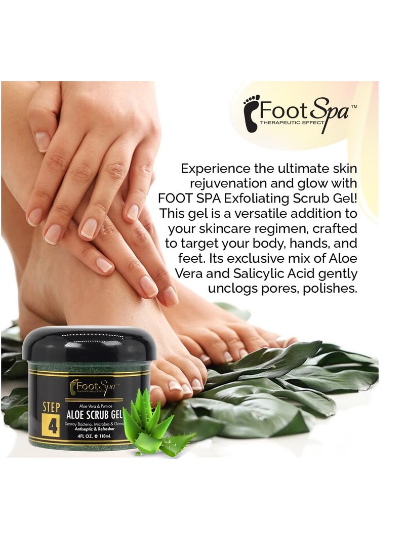 footspa - FOOT SPA - Exfoliating Scrub Gel, 4 Oz - Manicure, Pedicure and Body Exfoliator Infused with Aloe Vera and Salicylic Acid - Glow, Polish, Smooth and Moisture Skin - Body, Hand and Foot - Image 1