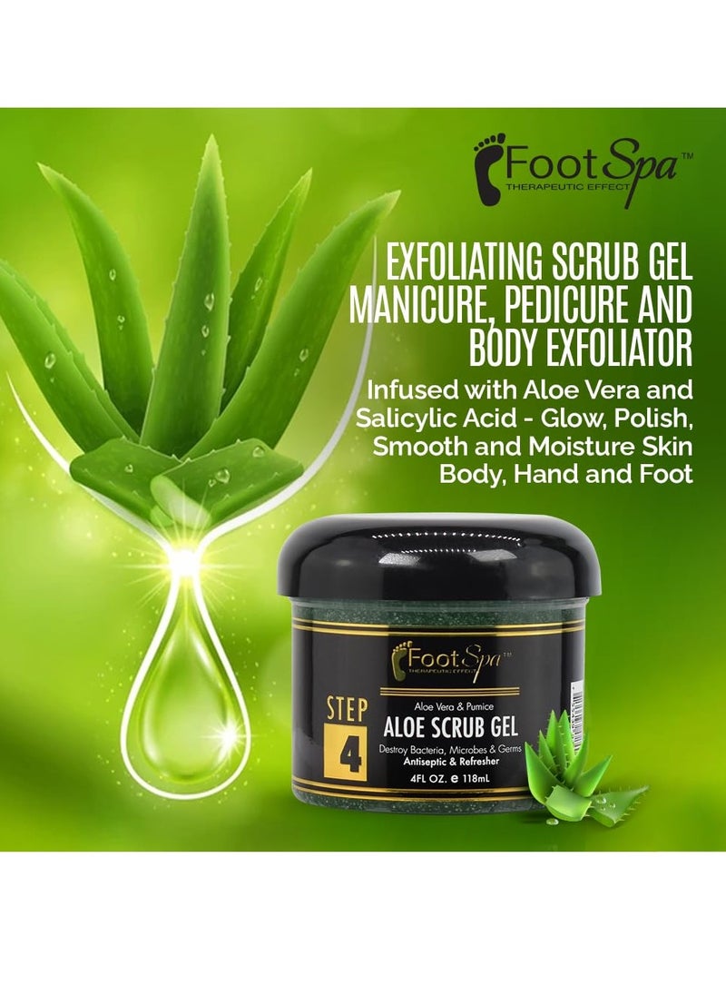 footspa - FOOT SPA - Exfoliating Scrub Gel, 4 Oz - Manicure, Pedicure and Body Exfoliator Infused with Aloe Vera and Salicylic Acid - Glow, Polish, Smooth and Moisture Skin - Body, Hand and Foot - Image 1