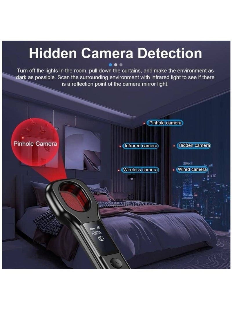Arabest New Design Hidden Camera Detectors, Aunty Hidden Detection Devices, Car GPS Tracker Detector, Wireless Signal Anti-Sneak Anti-Monitoring Scan Tracker Detector IR Camera Detector Black  - Image 3