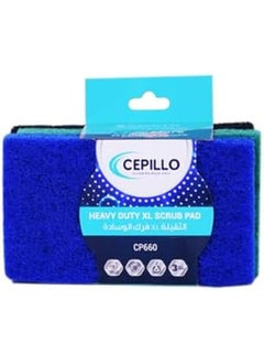CEPILLO 3Pcs Heavy Duty Xl Scrub Pad Dishwashing General Purpose Cleaning Non Scratch Kitchen Cleaning Scrub Food Safe Bathroom Outdoor Garage And More Multicolour 15X9X2.5Cm  - Image 2