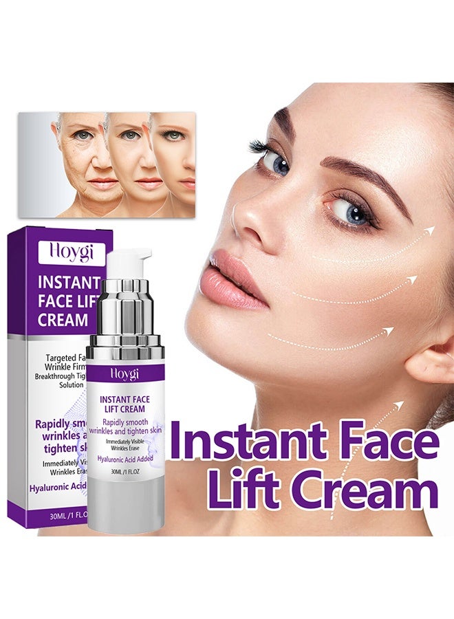Hoygi Instant Face Lift Cream, Face Tightening and Lifting, Anti Aging Face Lift Moisturizer Wrinkle Serum, Skin Tightening Cream with Hyaluronic Acid, for Women (30ml) - Image 1