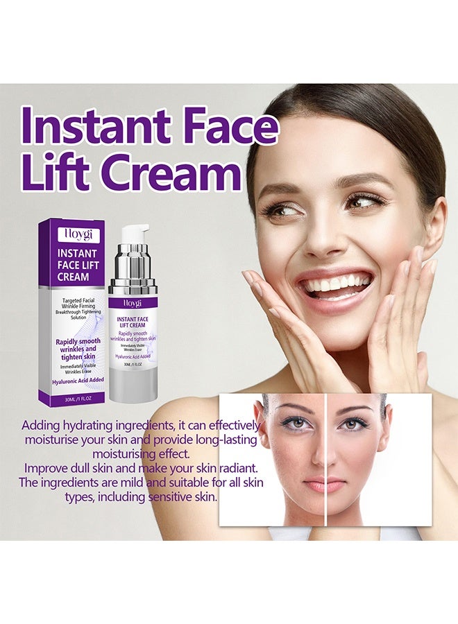Hoygi Instant Face Lift Cream, Face Tightening and Lifting, Anti Aging Face Lift Moisturizer Wrinkle Serum, Skin Tightening Cream with Hyaluronic Acid, for Women (30ml) - Image 2