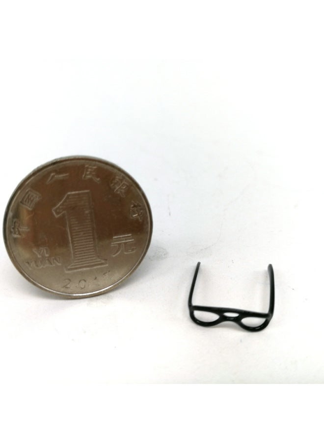12 Points Bjd Accessories Doll House  Dollhouse Black Frame Glasses-Color:Y1007 Hollow Glasses Black  - Image 4