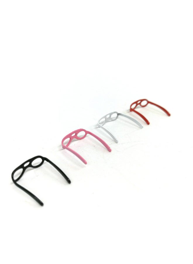 12 Points Bjd Accessories Doll House  Dollhouse Black Frame Glasses-Color:Y1007 Hollow Glasses Black  - Image 5