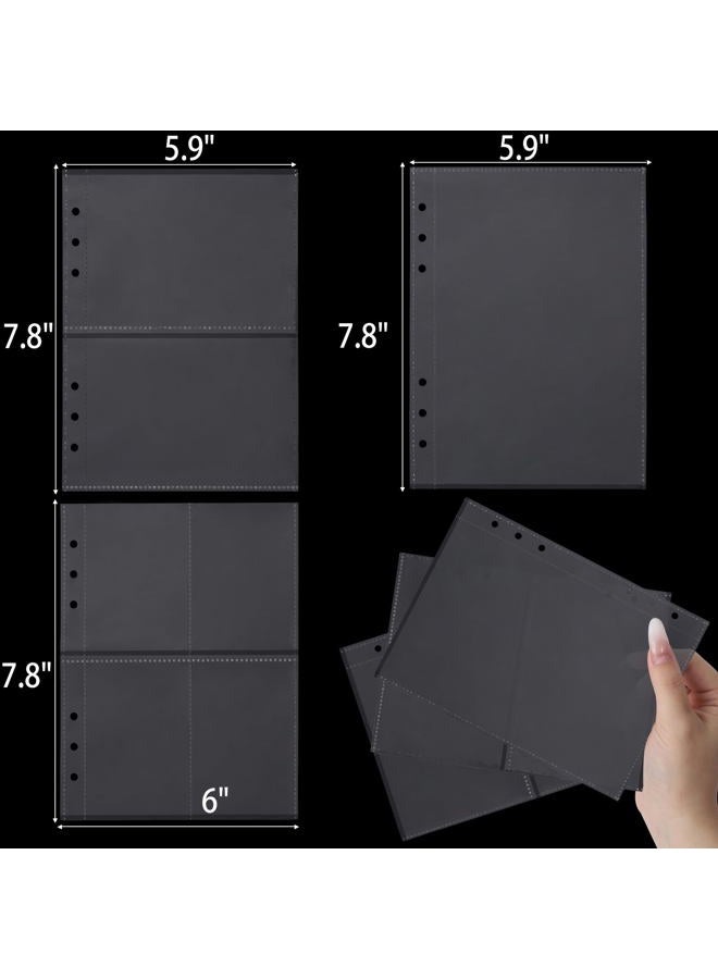 acDesign 60 Sheets A5 Binder Pockets, 3 Size One-Sided Card Binder Sleeves for 6 Ring Binde(4 Pocket 2 Pocket 1 Pocket) - Image 2
