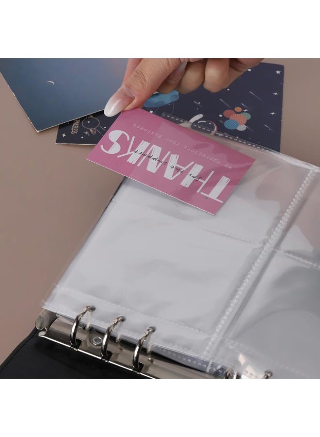acDesign 60 Sheets A5 Binder Pockets, 3 Size One-Sided Card Binder Sleeves for 6 Ring Binde(4 Pocket 2 Pocket 1 Pocket) - Image 5