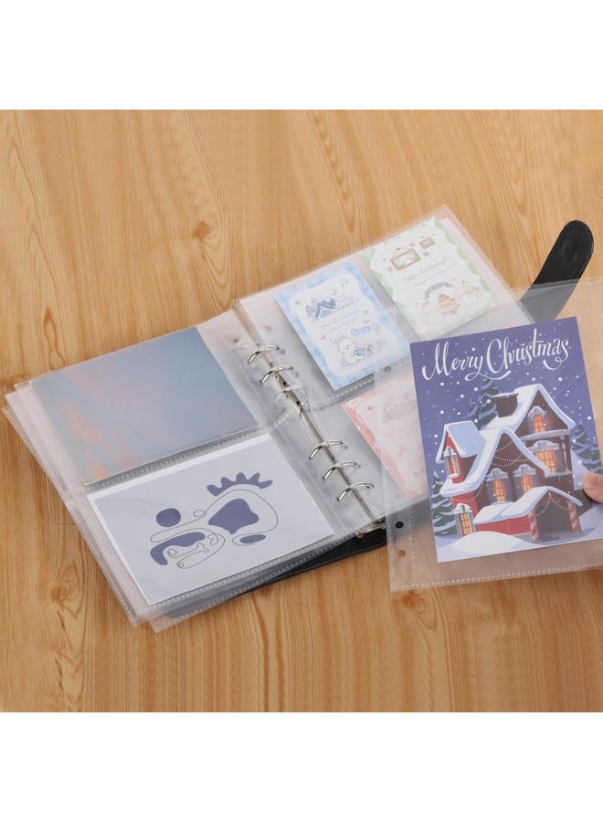 acDesign 60 Sheets A5 Binder Pockets, 3 Size One-Sided Card Binder Sleeves for 6 Ring Binde(4 Pocket 2 Pocket 1 Pocket) - Image 3