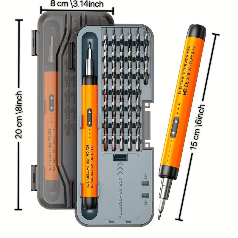Orange 38 In 1 Anti Slip Magnetic Screwdriver Set for Phone Repair - Image 2