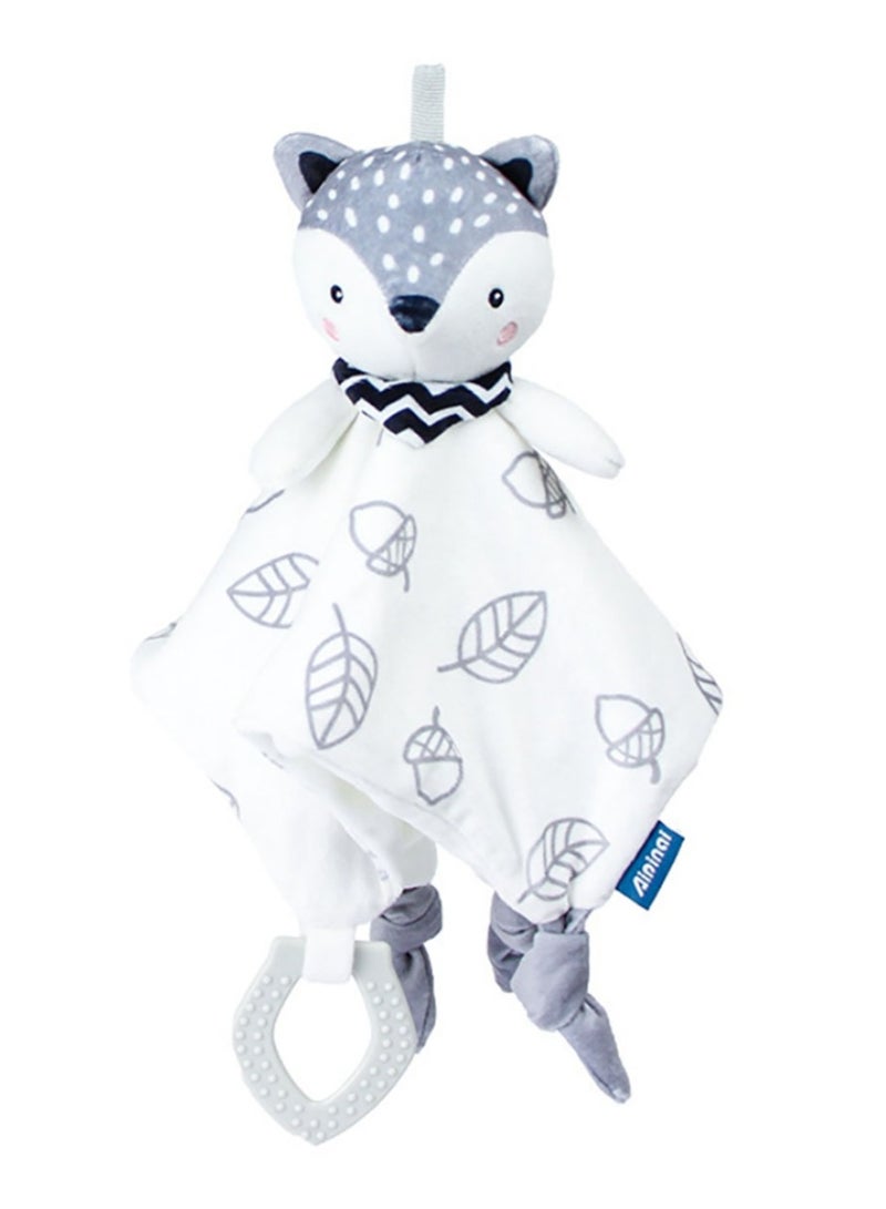 Jingke Baby Safety Blanket Cute Animals Seeping Doll Safety Blanket Early Education Educational Toys Comfort Towel,Cute Fox - Image 1