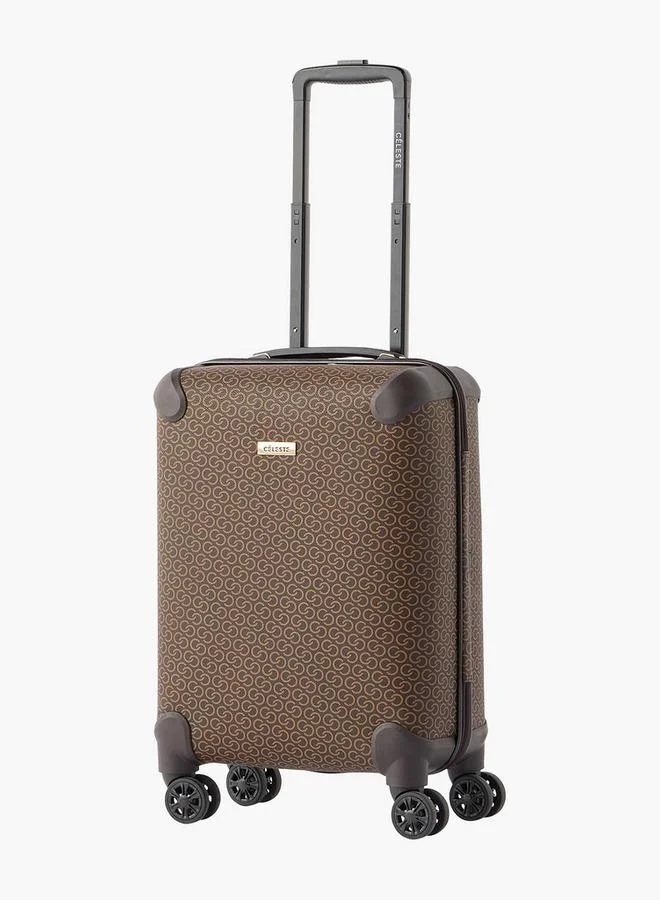 Monogram Print Hardcase Luggage Trolley with Retractable Handle - 20 inches Check-in Bag