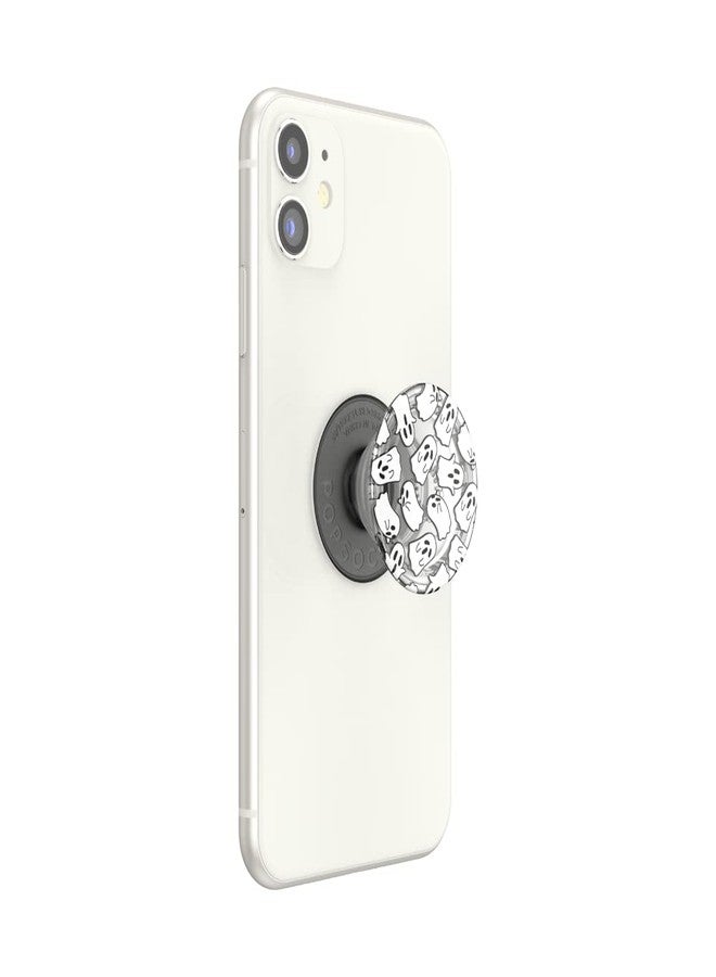 POPSOCKETS قبضة هاتف بوب سوكيت الشفافة مع قاعدة قابلة للتوسيع، بوب سوكيت للهاتف، قبضة لاصقة، بوب جريب الشفاف، بوب سوكيت هالوين - شبح شفاف - Image 2