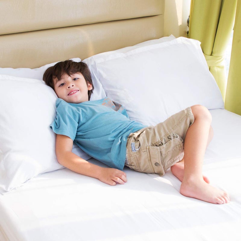 COSMOPLUS Fitted Sheet- COSMOPLUS Twin Fitted Sheet Only（No Flat Sheet or Pillow Shams）,4 Way Stretch Micro-Knit,Snug Fit,Wrinkle Free,for Standard Mattress and Air Bed Mattress from 8” Up to 10”,White - Image 5