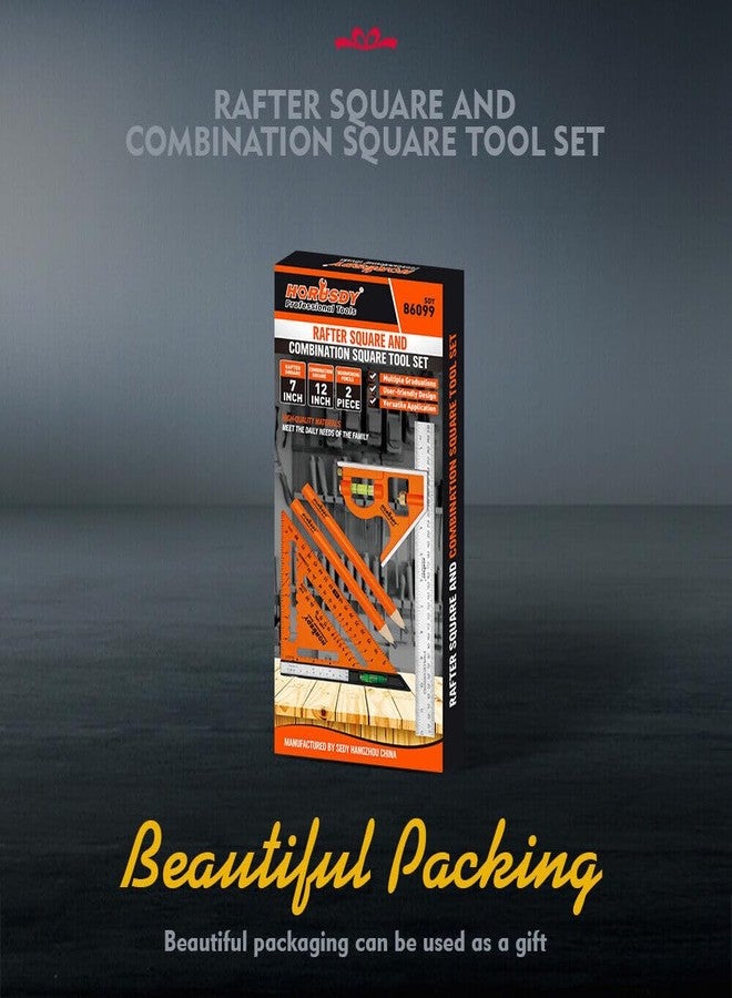 هورسدي مجموعة أدوات تخطيط العوارض الخشبية المربعة والمربعة المركبة من HORUSDY | أداة تخطيط العوارض الخشبية بمقياس 7 بوصات و12 بوصة - Image 2