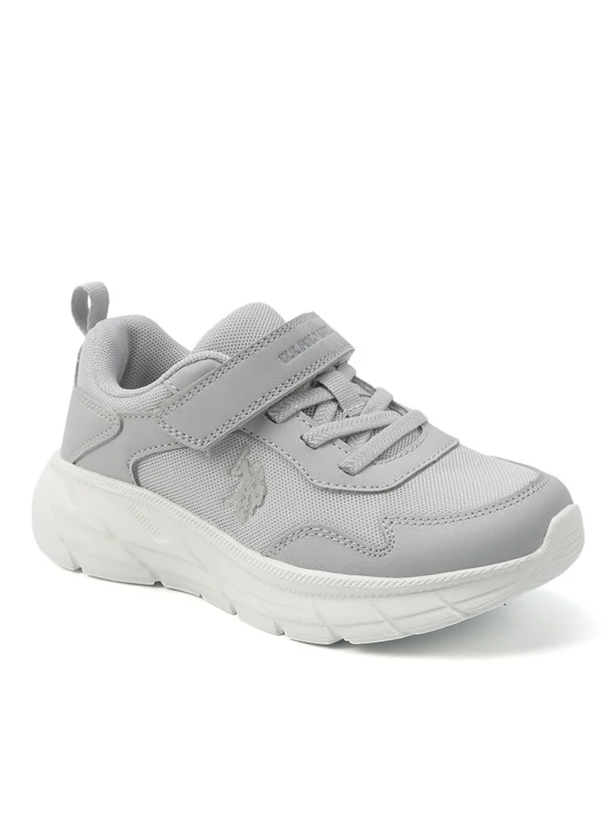 U.S. Polo Assn. Kids' Grey Velcro Strap Sneakers – Easy-On, Day Fun for Little Explorers!